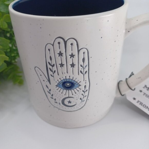 Stay Wild Moon Child Coffee Tea Mug | Ivory with Blue Details | Ceramic - Picture 5 of 10